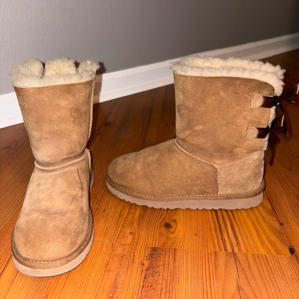 UGG Cozy Tan Suede Boots with Fur Lining